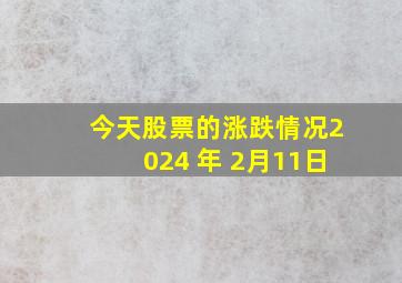 今天股票的涨跌情况2024 年 2月11日